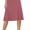 A-Line Midi Skirts for Women- High Waist Knee Length Casual Flared Flowy Skirt Made in USA