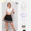 Women's Pleated Skirt School Uniform Skirt Mini Skirt Pleated Cheer Skirt