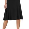 A-Line Midi Skirts for Women- High Waist Knee Length Casual Flared Flowy Skirt Made in USA