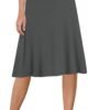 A-Line Midi Skirts for Women- High Waist Knee Length Casual Flared Flowy Skirt Made in USA