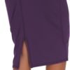 Women's High Waist Tummy Control Pencil Skirts Stretchy Bodycon Midi Skirt below Knee with Back Slit