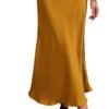 2024 Women Long Satin Summer Spring Skirt Silk Elegant High Waist Cocktail Party Wedding Flared A-Line Midi Skirts