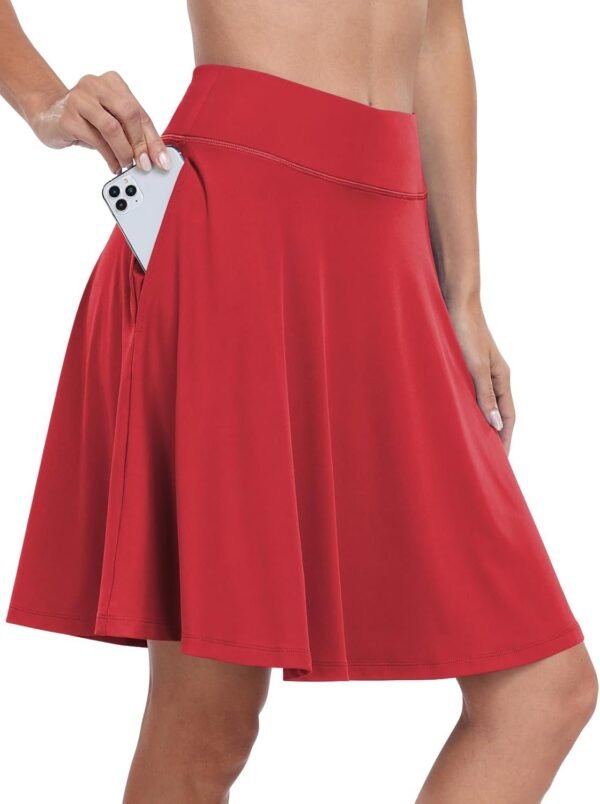 Knee Length Skorts Skirts for Women 2024 Summer High Waisted Golf Tennis Skirt Casual Travel Built-in Shorts Clothes