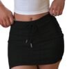 Women's Drawstring Waist Bodycon Skirt Skinny Mini Length Casual Plain Skirts