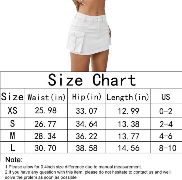 Low Waist Skirt Women Button Mini Denim Skirt with Pocket Mini Skirt