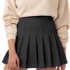Women's Girl High Waisted Pleated Tennis Skirt School A-Line Skater Skirts with Lining Shorts