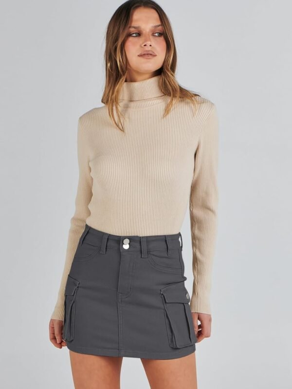 Skirt Women Button Mini Skirt with Pocket Y2k Bodycon 2024 Trendy Denim Jean Short Skirts