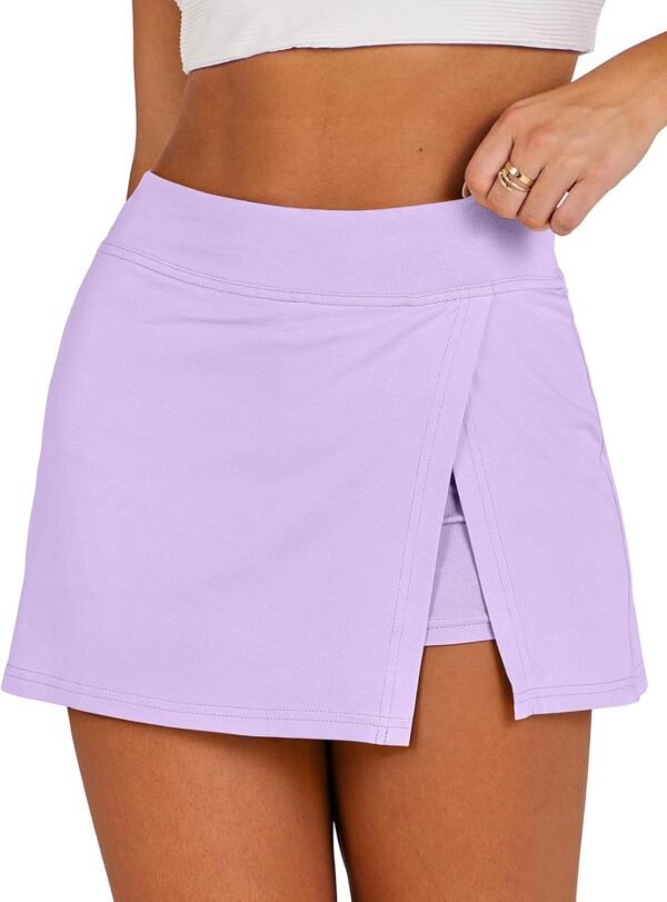 Women's 2024 Summer Mini Skirt Tennis Athletic Inner Shorts Side Slit Workout Golf Bodycon Casual Skorts Clothes