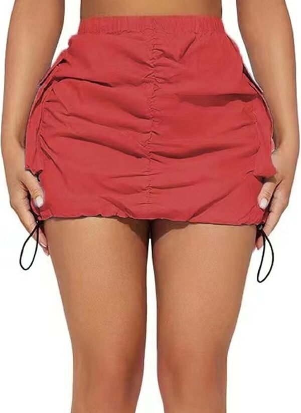 Women's Skirt Y2k High Waisted Pencil Mini Skirts for Women Sexy Trendy Short Side Drawstring Ruched Bodycon Cute Skirts