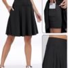 Knee Length Skorts Skirts for Women 2024 Summer High Waisted Golf Tennis Skirt Casual Travel Built-in Shorts Clothes