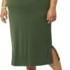 Women's Pull-On Knit Midi Skirt (Available in Plus Size)