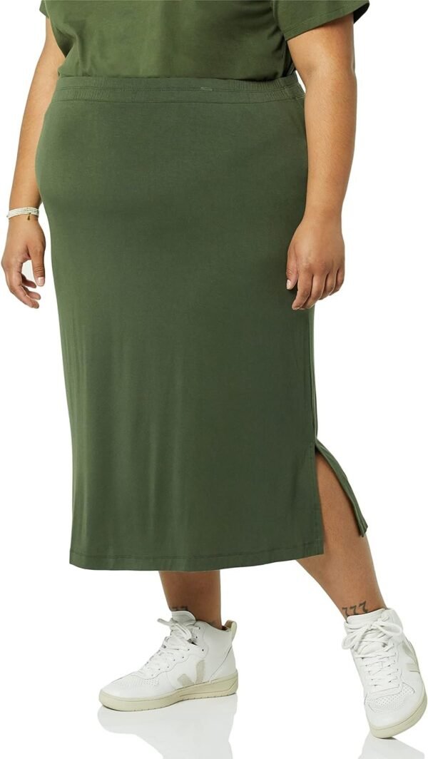 Women's Pull-On Knit Midi Skirt (Available in Plus Size)