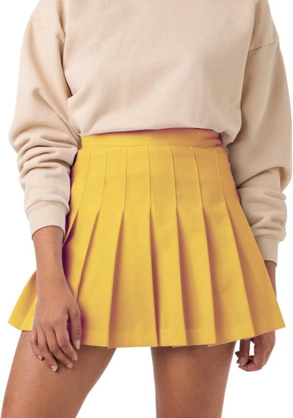 Women's Girl High Waisted Pleated Tennis Skirt School A-Line Skater Skirts with Lining Shorts