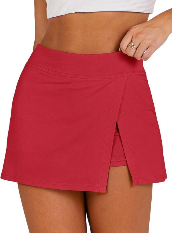 Women's 2024 Summer Mini Skirt Tennis Athletic Inner Shorts Side Slit Workout Golf Bodycon Casual Skorts Clothes