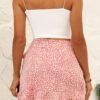 Women's Summer Wrap Floral High Waist Ruffle Short Mini Skirts