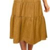 Women's Boho Leopard Print Skirt Pleated A-Line Swing Midi Skirts