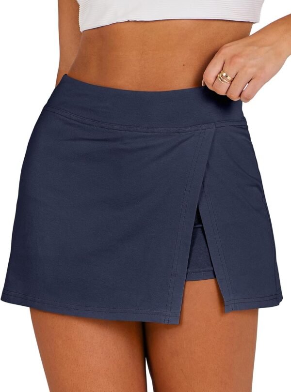 Women's 2024 Summer Mini Skirt Tennis Athletic Inner Shorts Side Slit Workout Golf Bodycon Casual Skorts Clothes