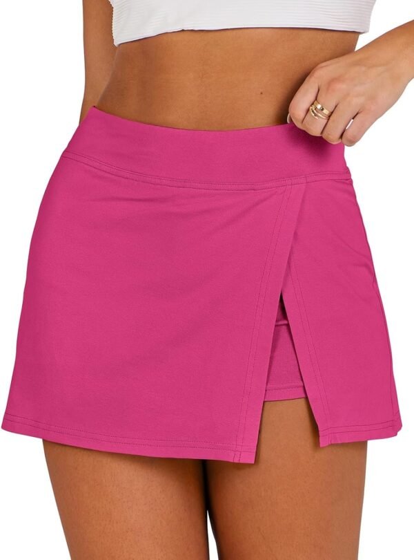 Women's 2024 Summer Mini Skirt Tennis Athletic Inner Shorts Side Slit Workout Golf Bodycon Casual Skorts Clothes