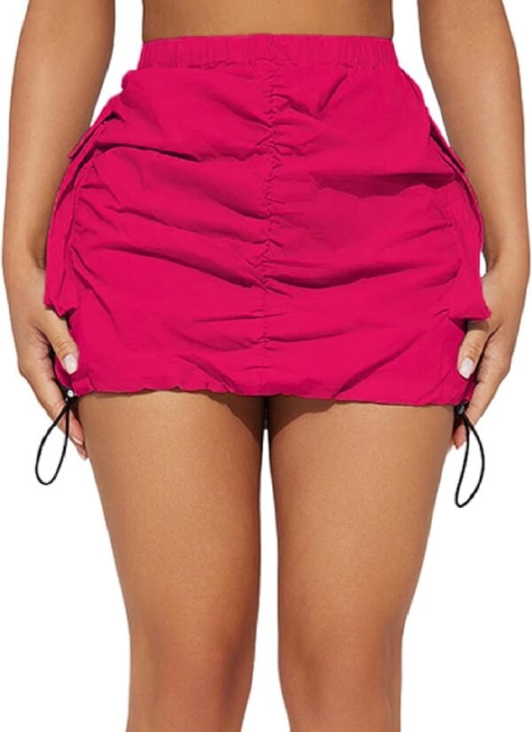 Women's Skirt Y2k High Waisted Pencil Mini Skirts for Women Sexy Trendy Short Side Drawstring Ruched Bodycon Cute Skirts