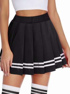 Women's Pleated Skirt School Uniform Skirt Mini Skirt Pleated Cheer Skirt