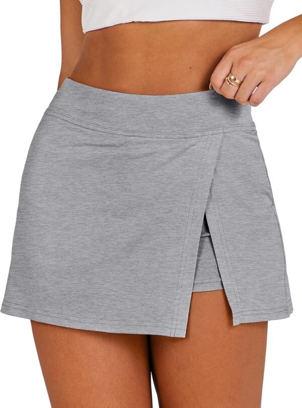 Women's 2024 Summer Mini Skirt Tennis Athletic Inner Shorts Side Slit Workout Golf Bodycon Casual Skorts Clothes