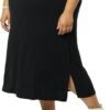 Women's Pull-On Knit Midi Skirt (Available in Plus Size)