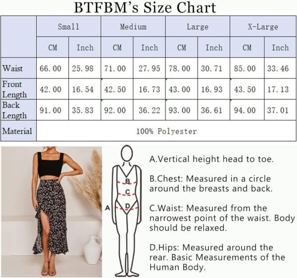 Women 2024 Summer Spring Boho Long Skirts Dress Floral Print Elastic Waist Split Ruffle High Low Beach Maxi Skirt