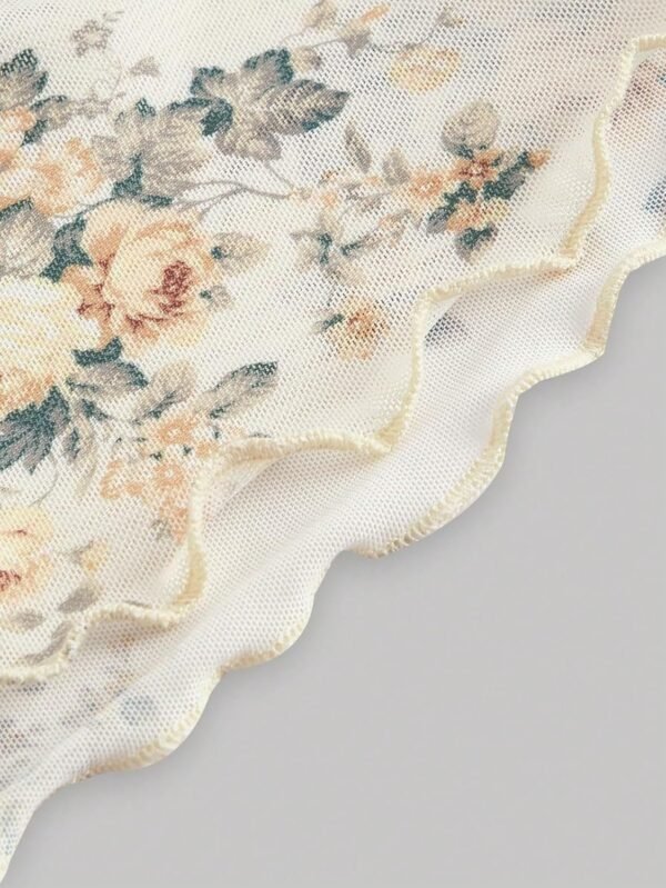 Women's Floral Print High Waist Bodycon Ruffle Hem Fishtail Long Skirt