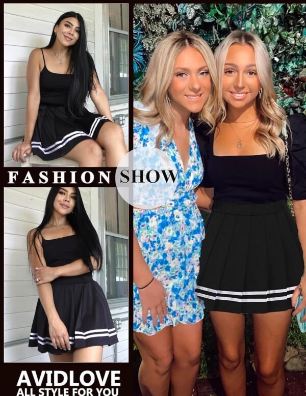 Women's Pleated Skirt School Uniform Skirt Mini Skirt Pleated Cheer Skirt