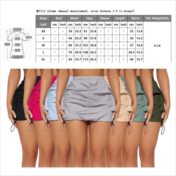 Women's Skirt Y2k High Waisted Pencil Mini Skirts for Women Sexy Trendy Short Side Drawstring Ruched Bodycon Cute Skirts