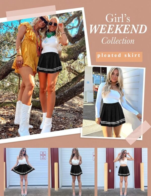 Women's Pleated Skirt School Uniform Skirt Mini Skirt Pleated Cheer Skirt