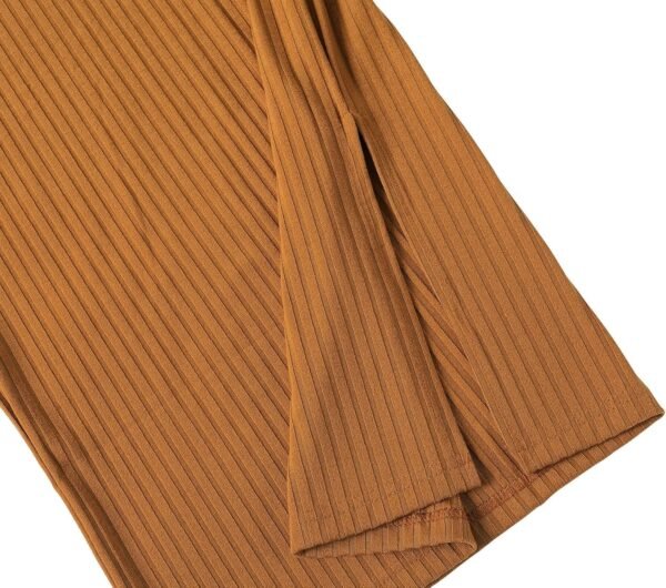 Elastic High Waist Knee Length Pencil Skirt Ribbed Knit Basic Tube Midi Skirt